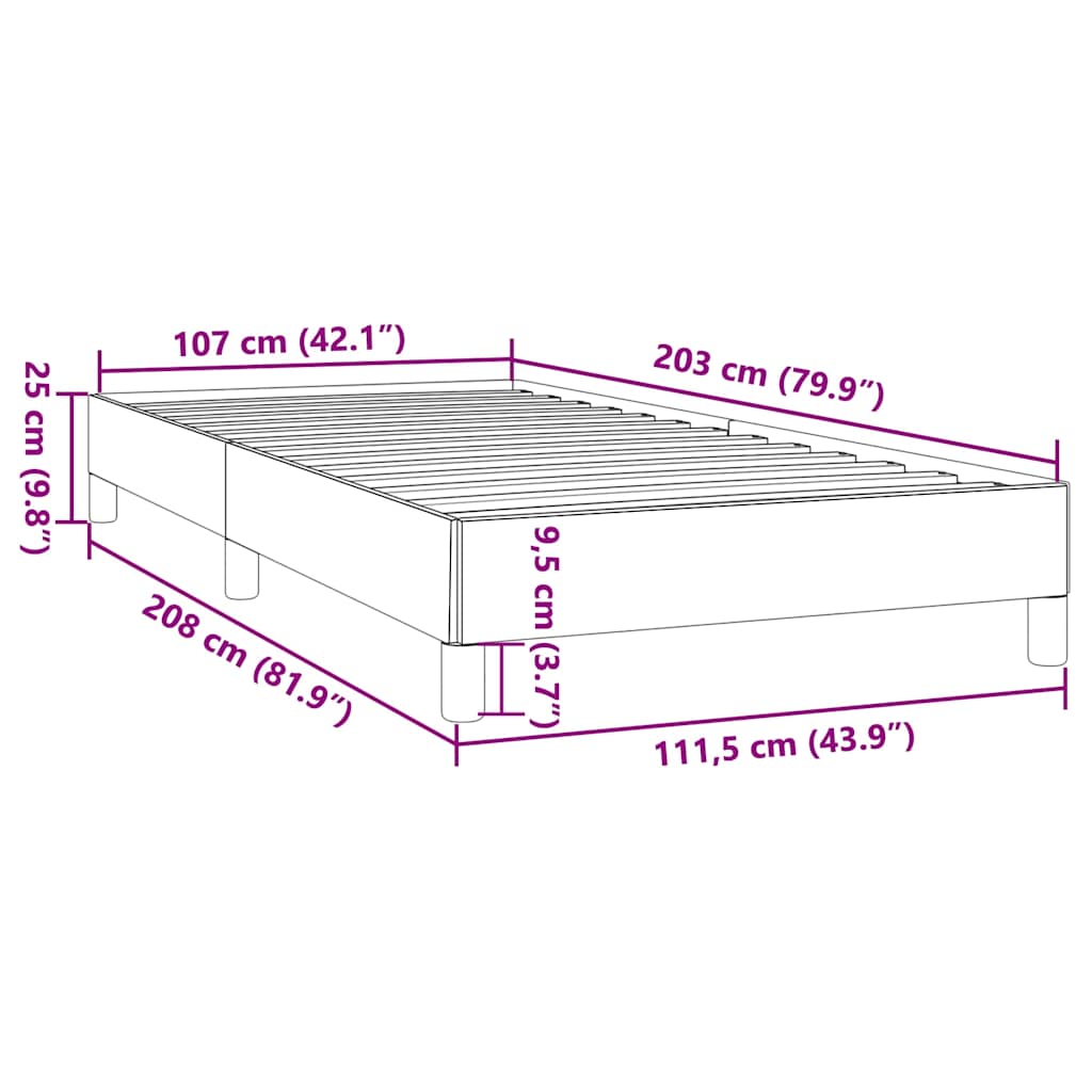 Bed Frame without Mattress Dark Grey King Single Velvet