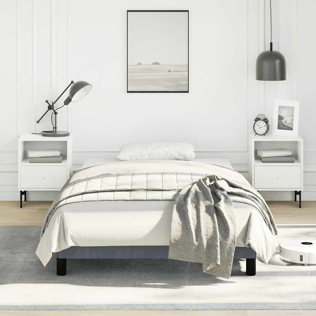 Bed Frame without Mattress Dark Grey King Single Velvet