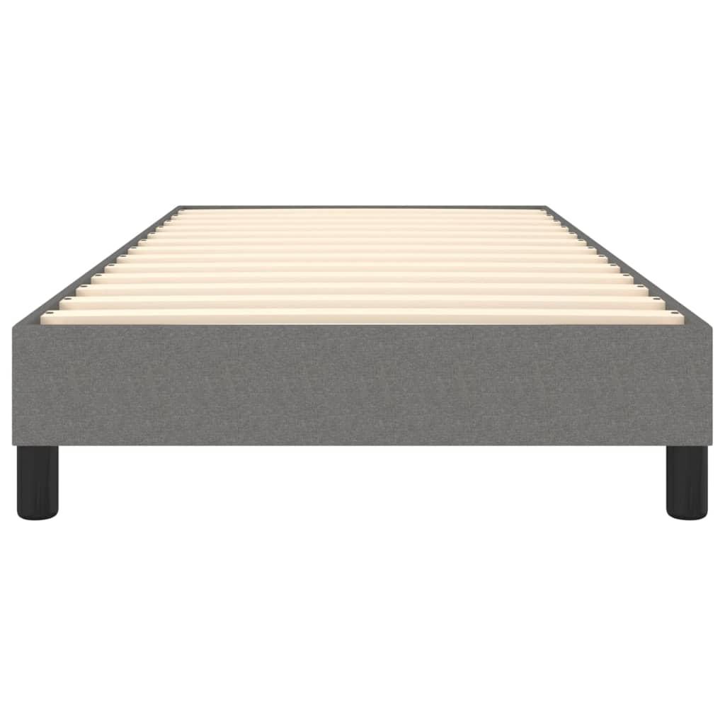 Box Spring Bed without Mattress Dark Grey King Single Size Fabric