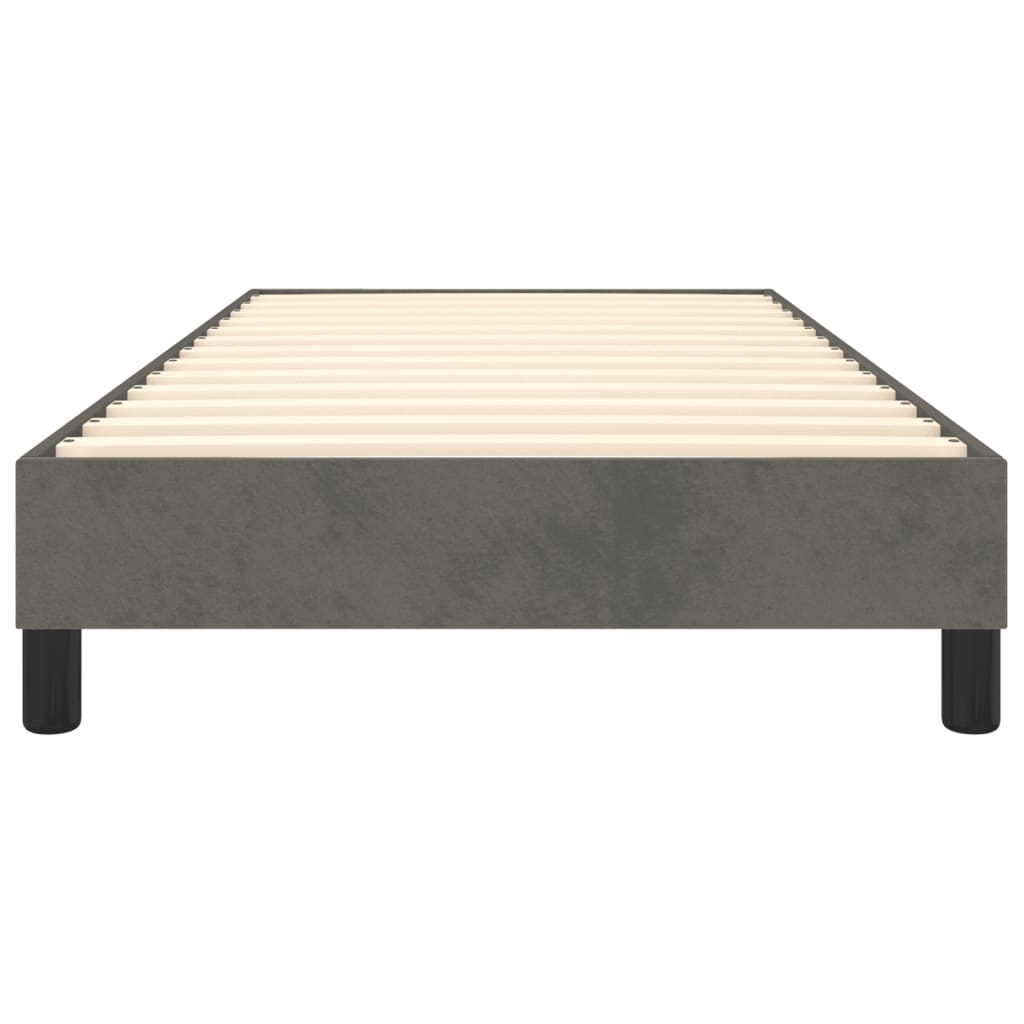 Box Spring Bed without Mattress Dark Grey King Single Size Velvet