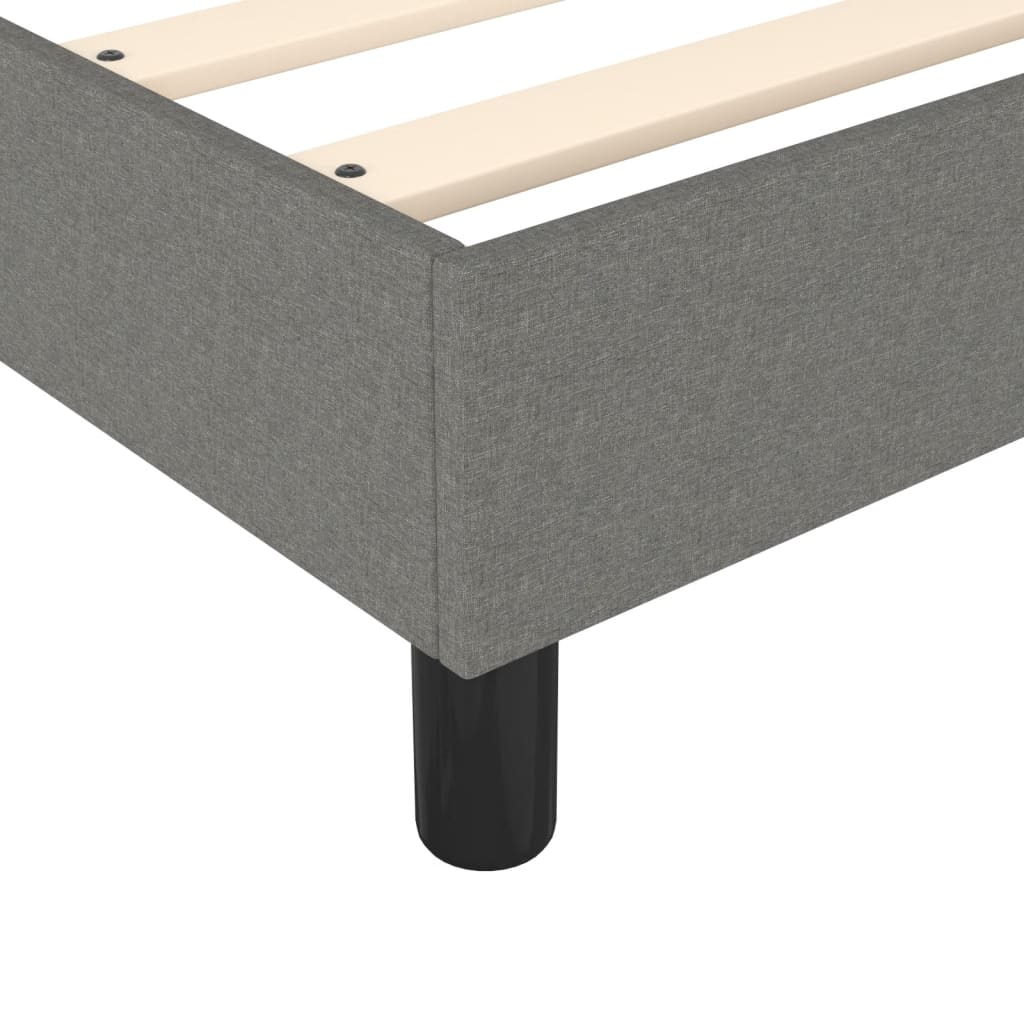 Box Spring Bed with Mattress Dark Grey King Single Size Fabric