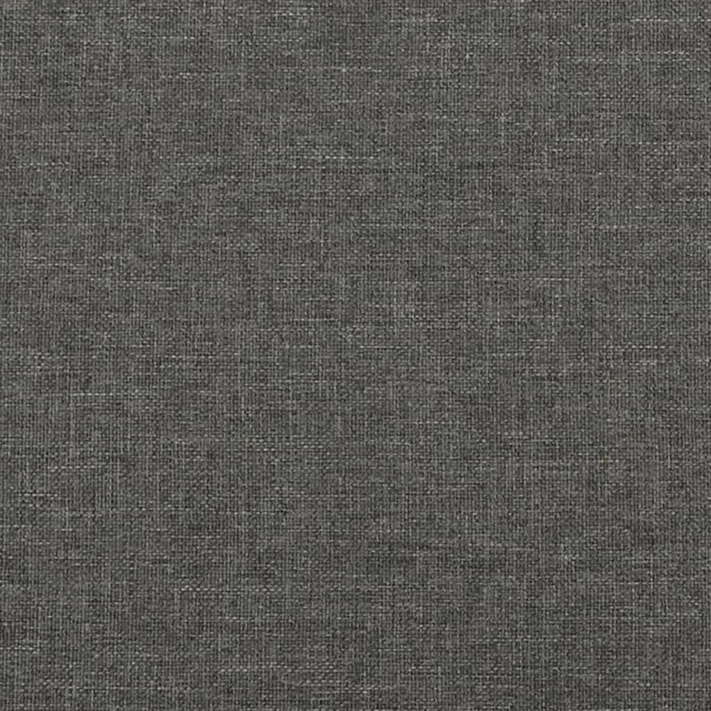 Box Spring Bed with Mattress Dark Grey King Single Size Fabric