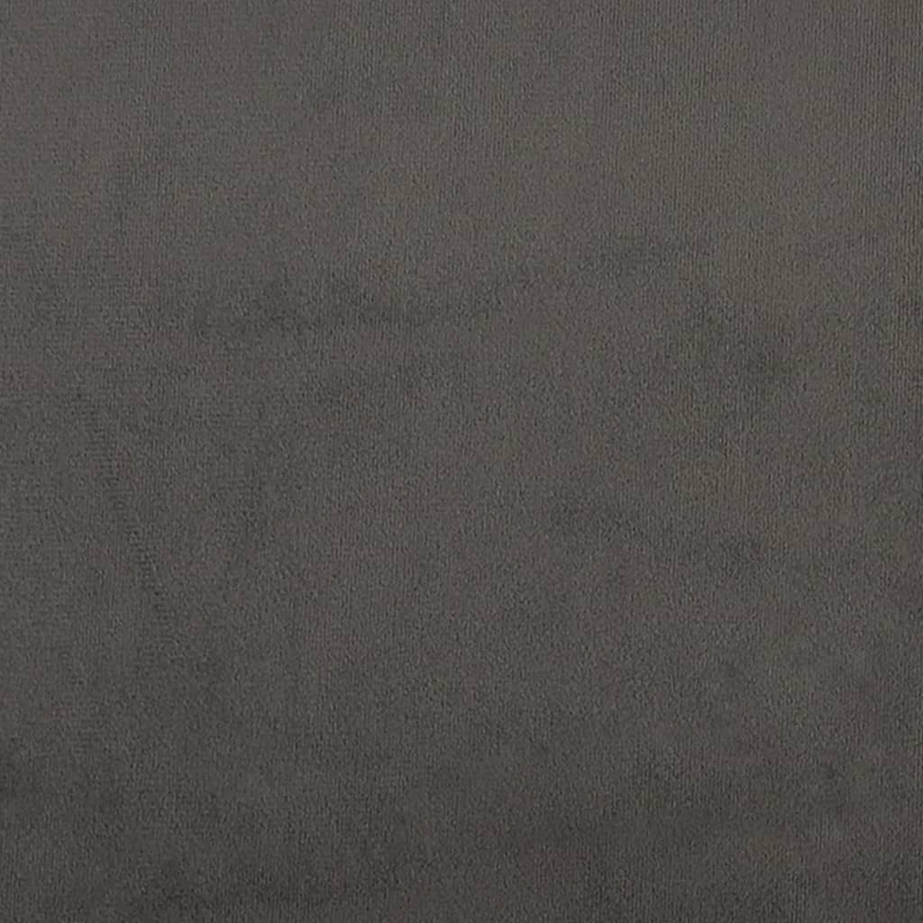 Box Spring Bed with Mattress Dark Grey King Single Size Velvet