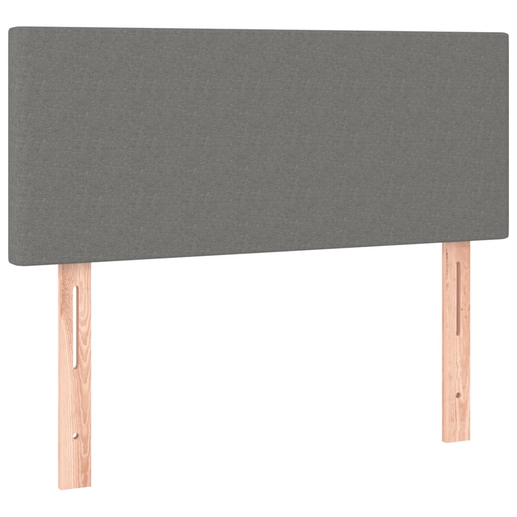Box Spring Bed with Mattress Dark Grey King Single Size Fabric