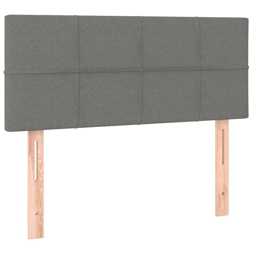 Box Spring Bed with Mattress Dark Grey King Single Size Fabric
