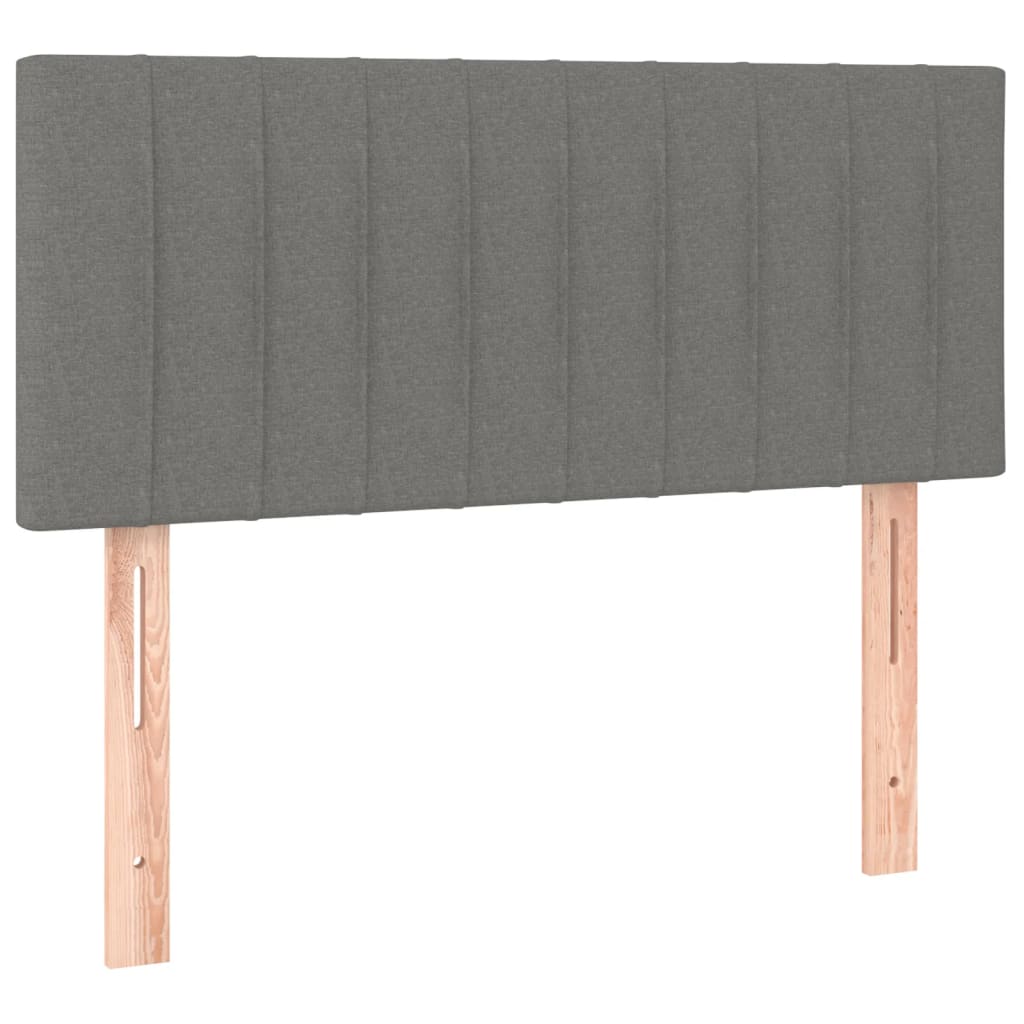 Box Spring Bed with Mattress Dark Grey King Single Size Fabric
