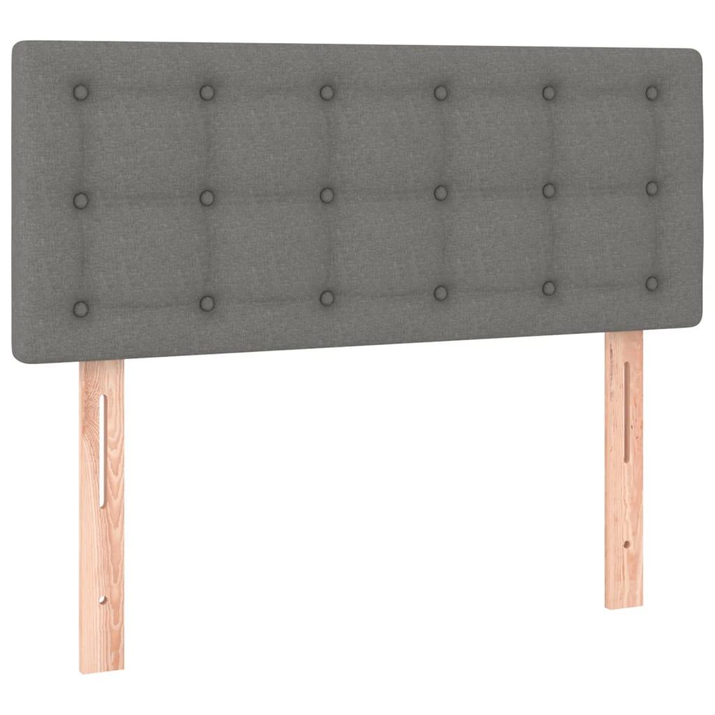 Box Spring Bed with Mattress Dark Grey King Single Size Fabric