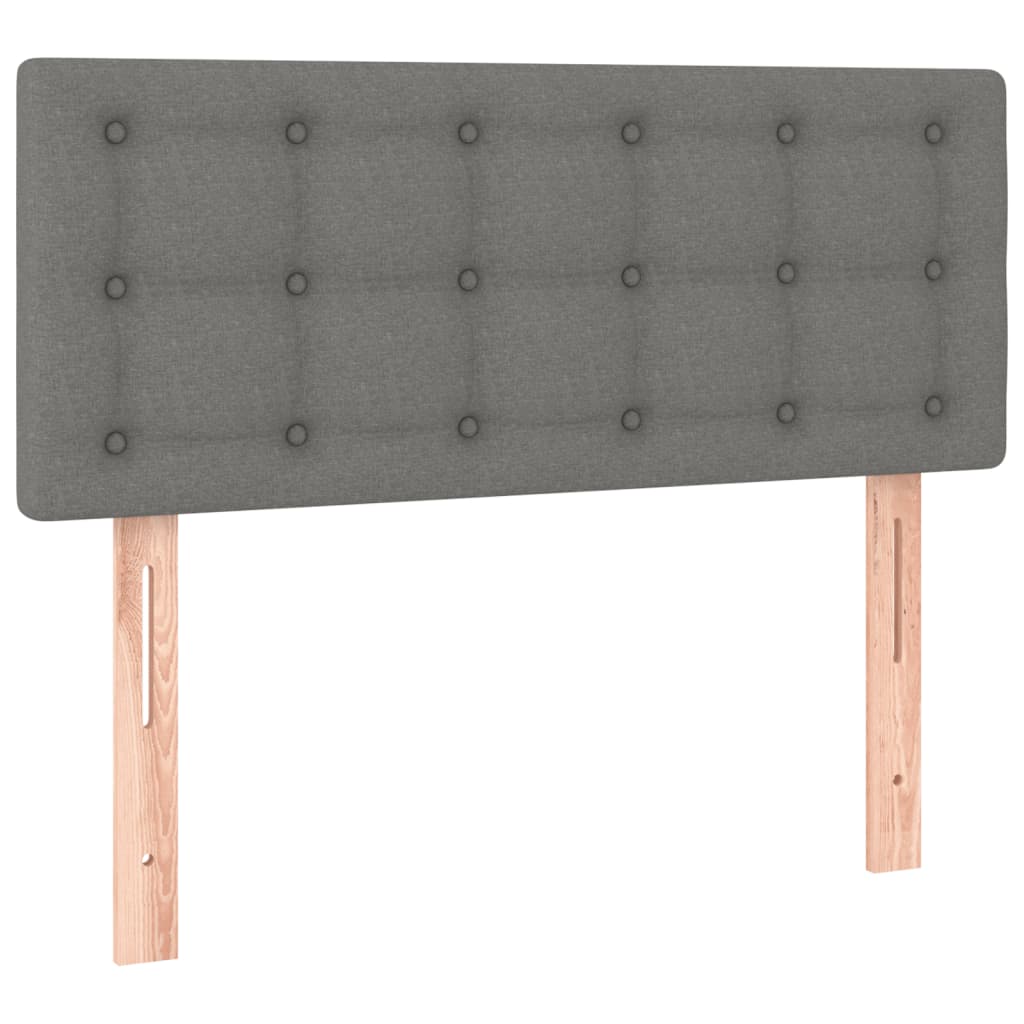 Box Spring Bed with Mattress&LED Dark Grey King Single Size
