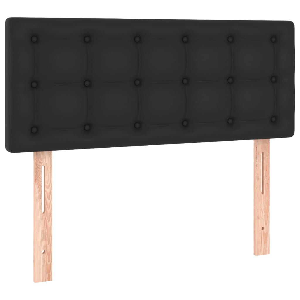 Box Spring Bed with Mattress&LED Black King Single Size