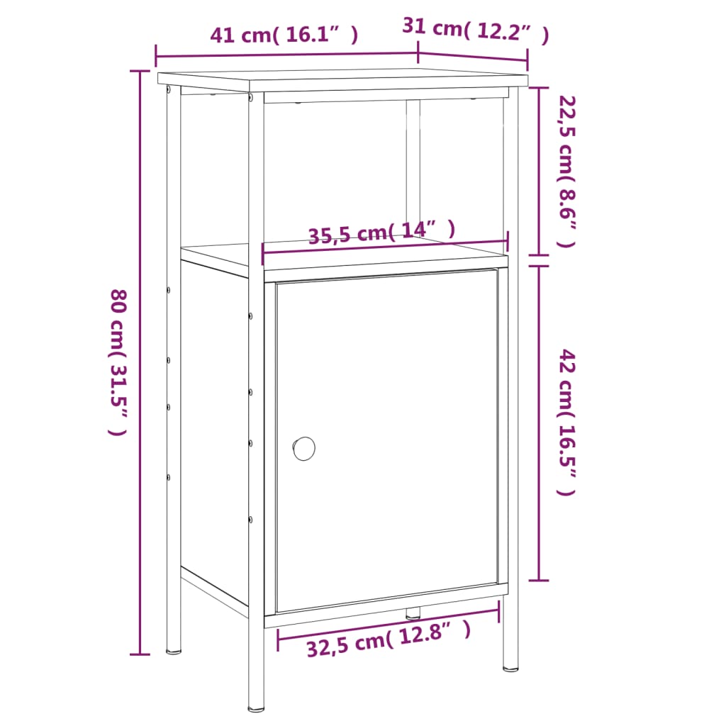 Bedside Cabinets 2 pcs Brown Oak 41x31x80 cm Engineered Wood