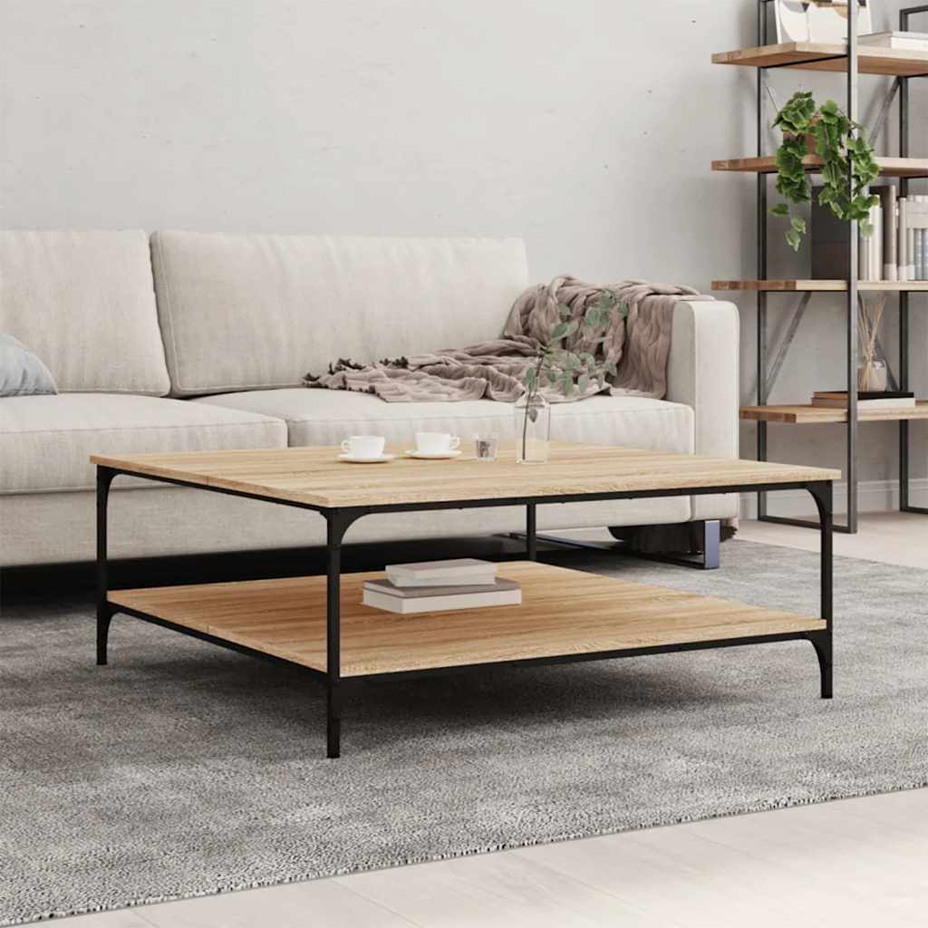 Coffee Table Sonoma Oak 100x100x40 cm Engineered Wood
