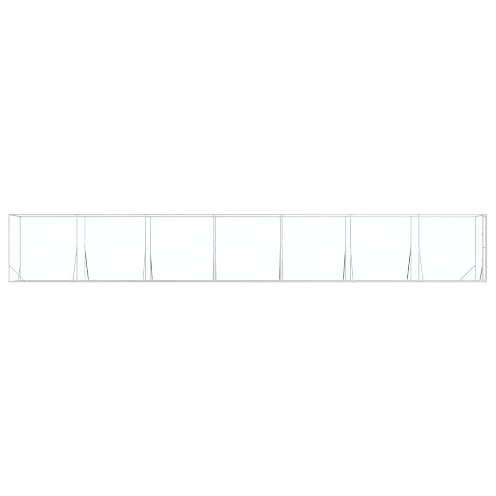 Outdoor Dog Kennel Silver 2x14x2 m Galvanised Steel