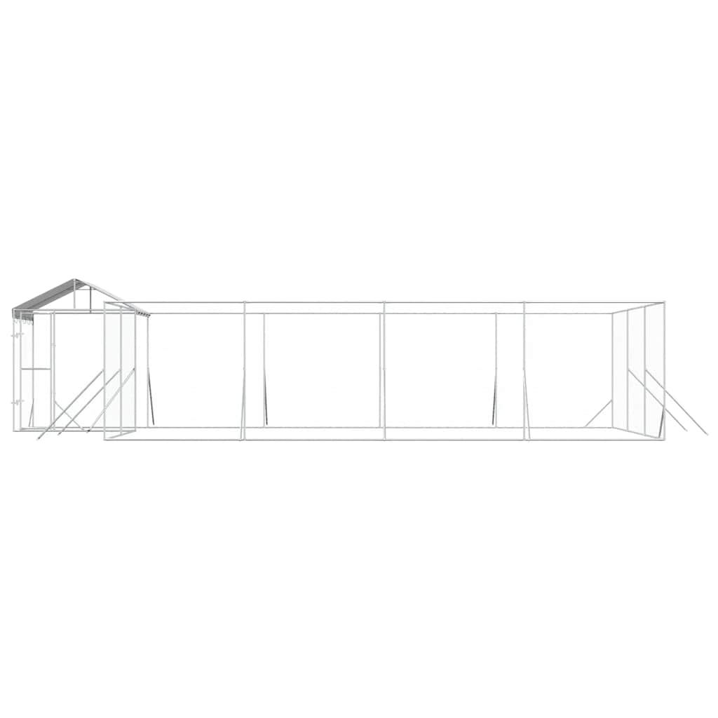 Outdoor Dog Kennel with Roof Silver 10x6x2.5 m Galvanised Steel