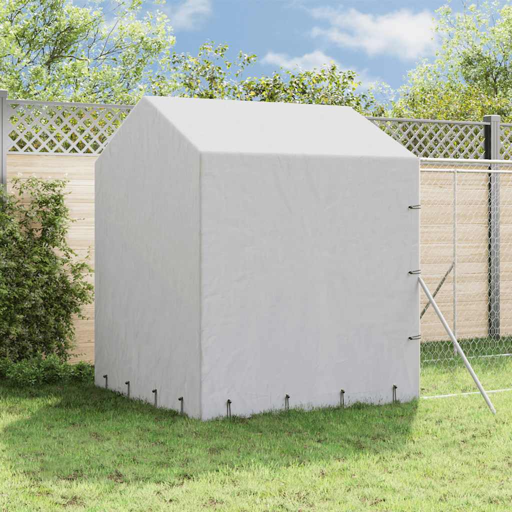 Outdoor Dog Kennel with Roof Silver 2x14x2.5 m Galvanised Steel