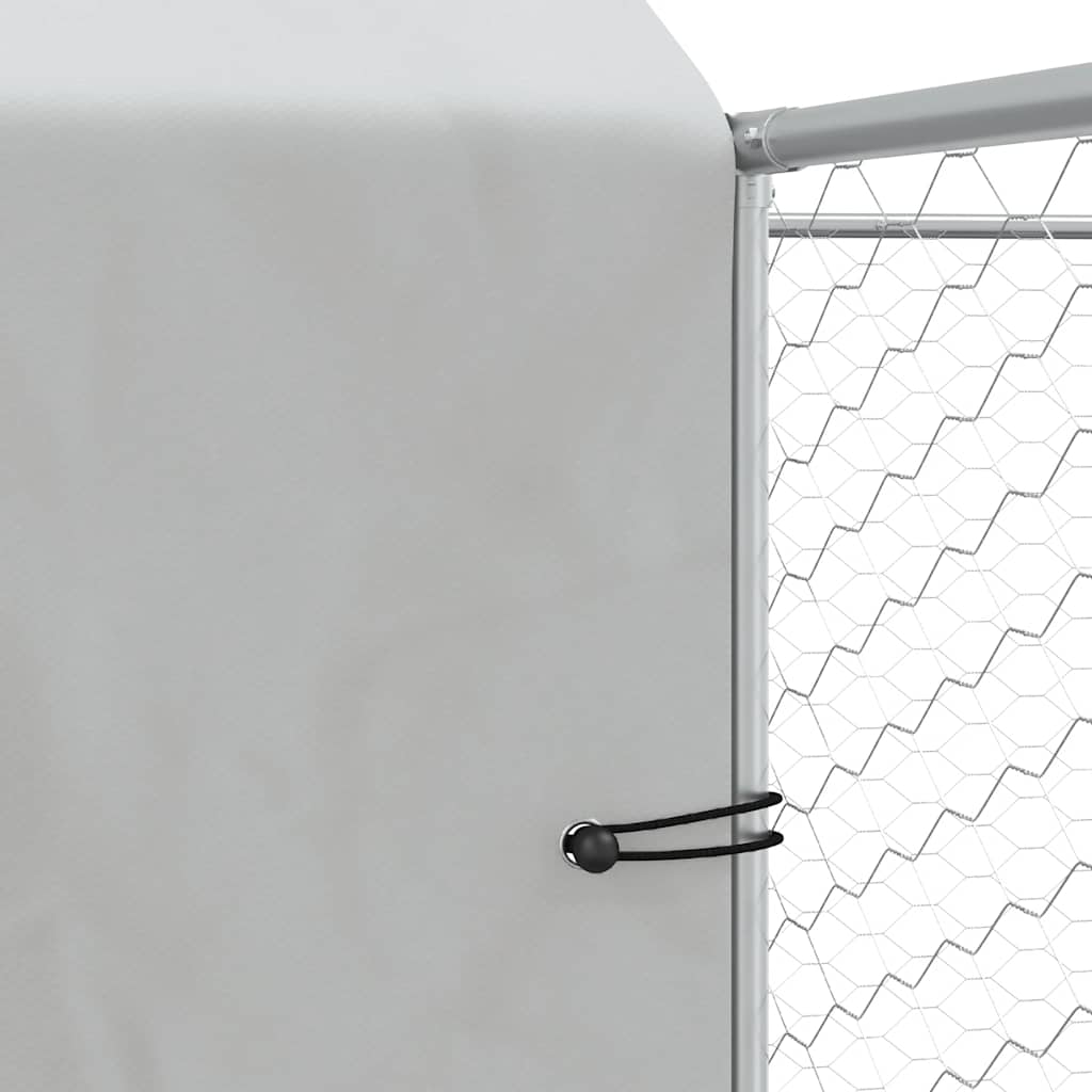 Outdoor Dog Kennel with Roof Silver 10x10x2.5m Galvanised Steel