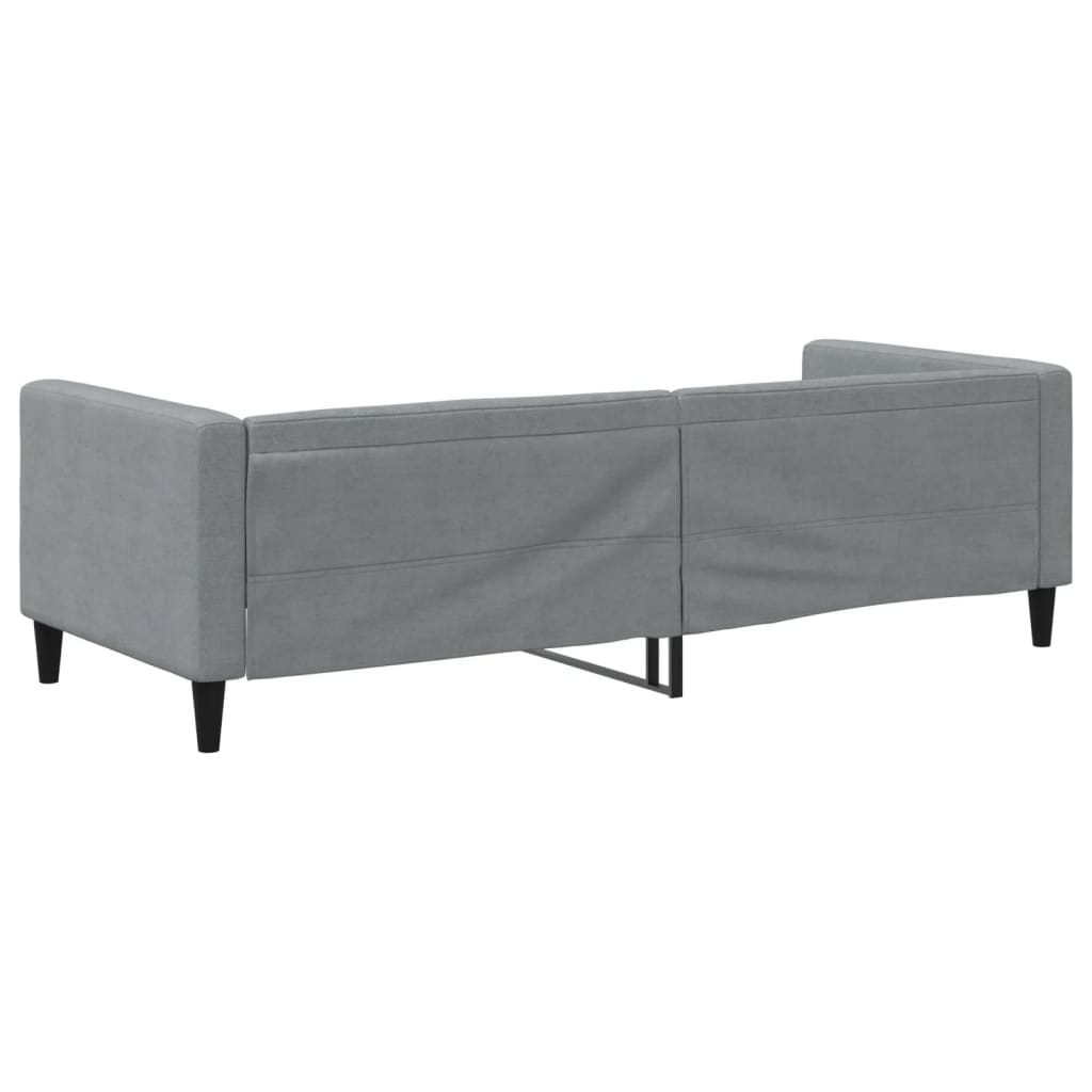 Day Bed without Mattress Light Grey 90x190 cm Fabric