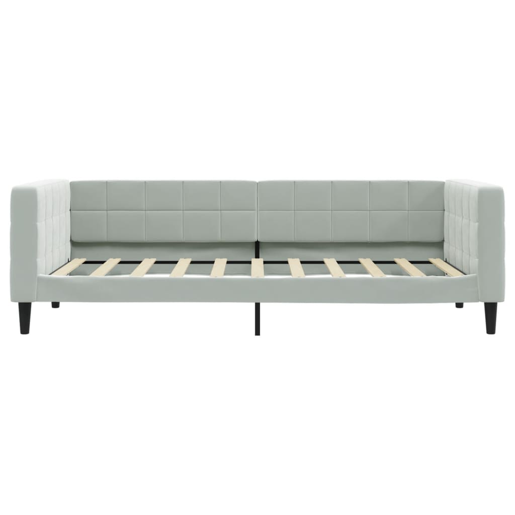 Day Bed without Mattress Light Grey 90x190 cm Velvet