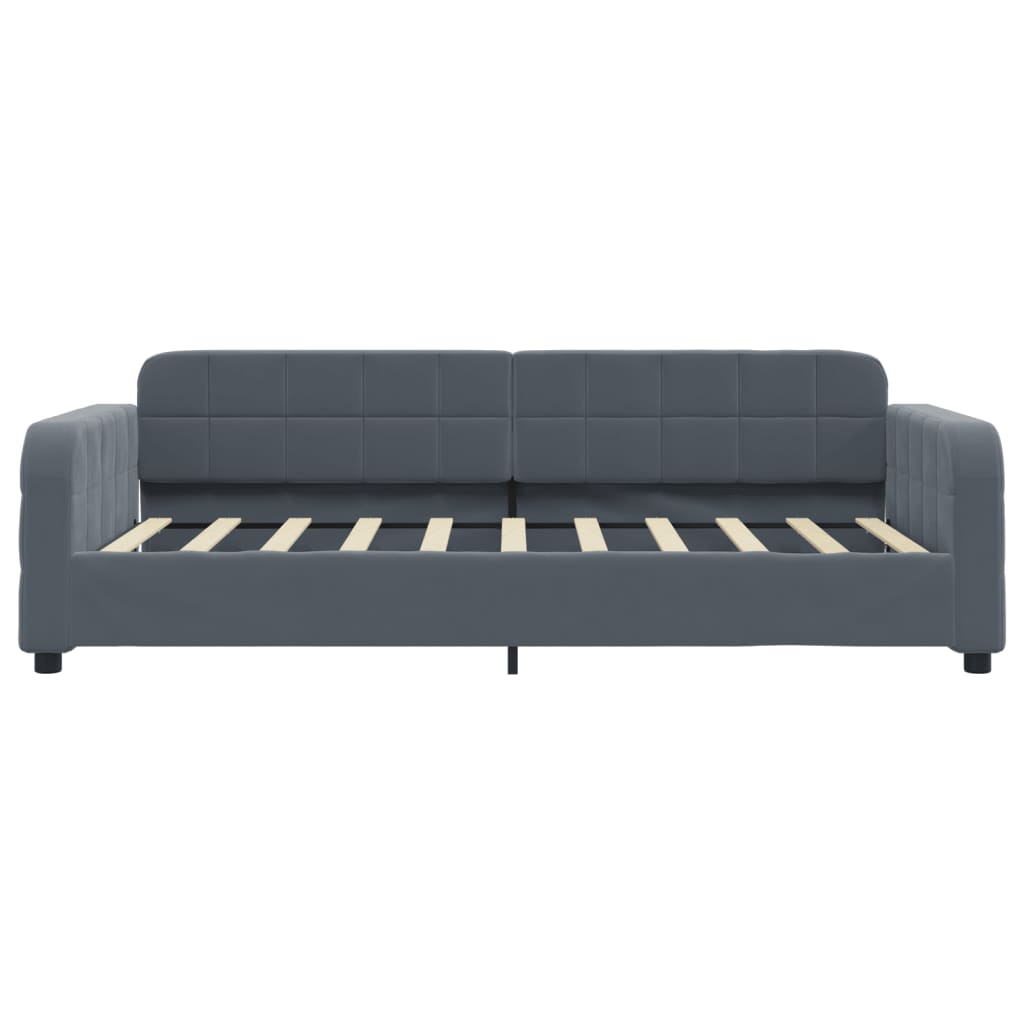 Day Bed without Mattress Dark Grey 90x190 cm Velvet