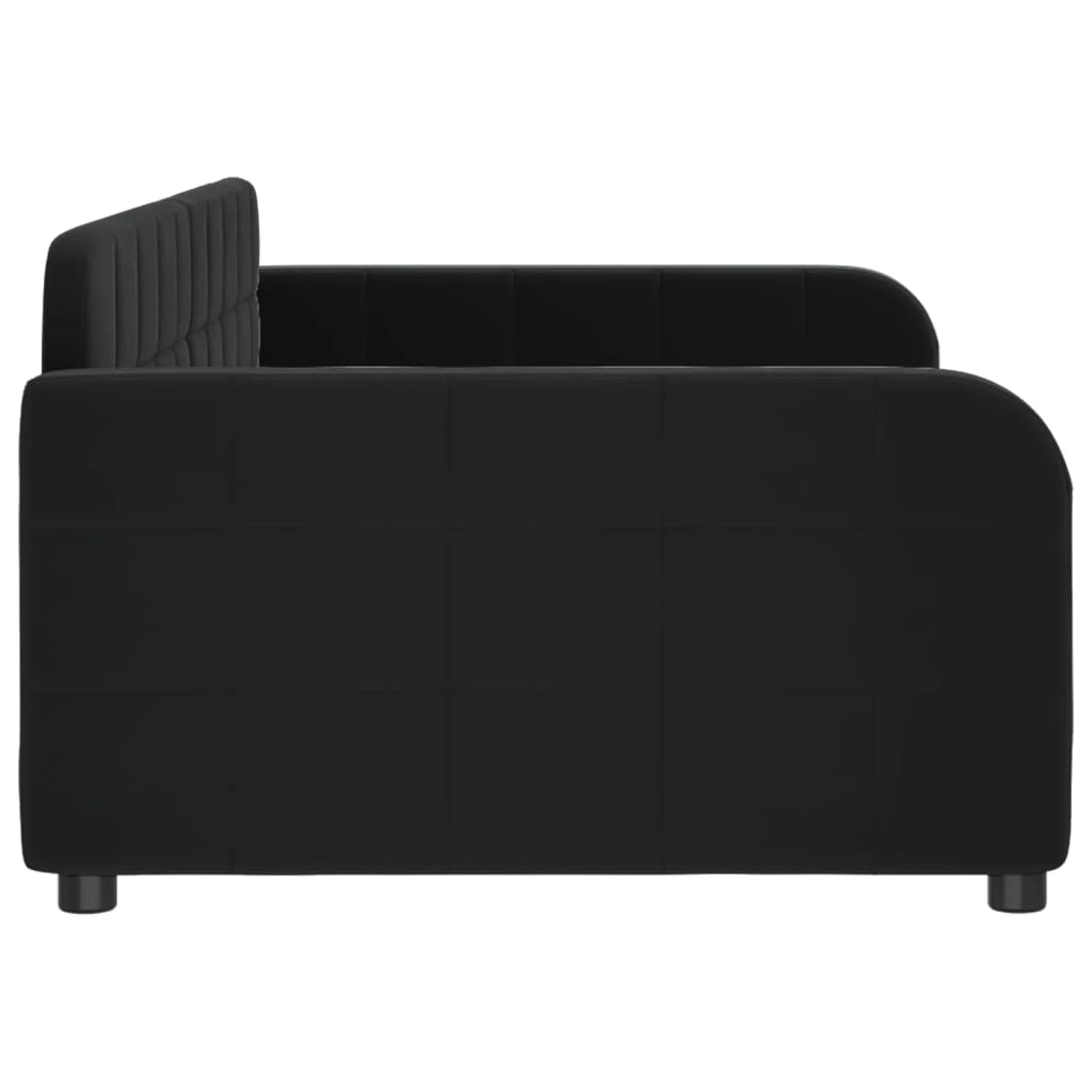 Day Bed without Mattress Black 90x190 cm Velvet