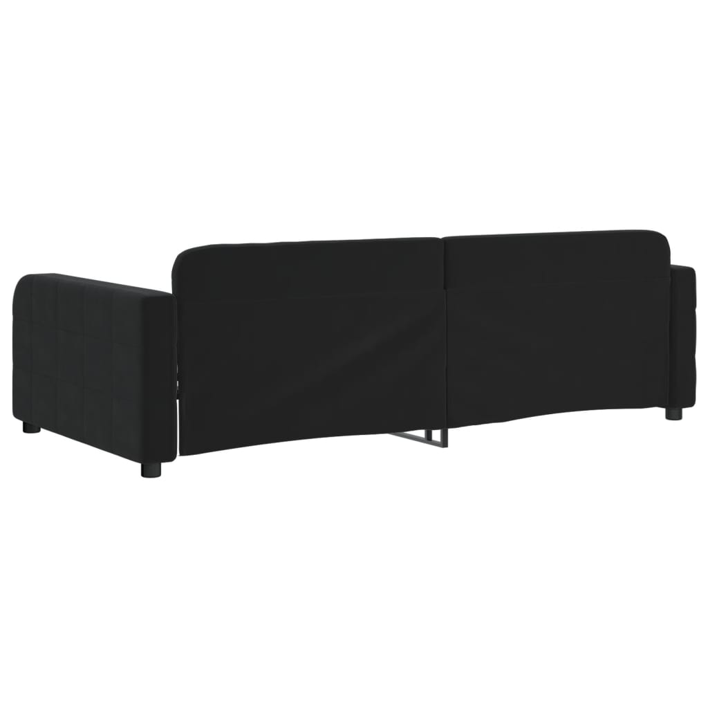 Day Bed without Mattress Black 90x190 cm Velvet