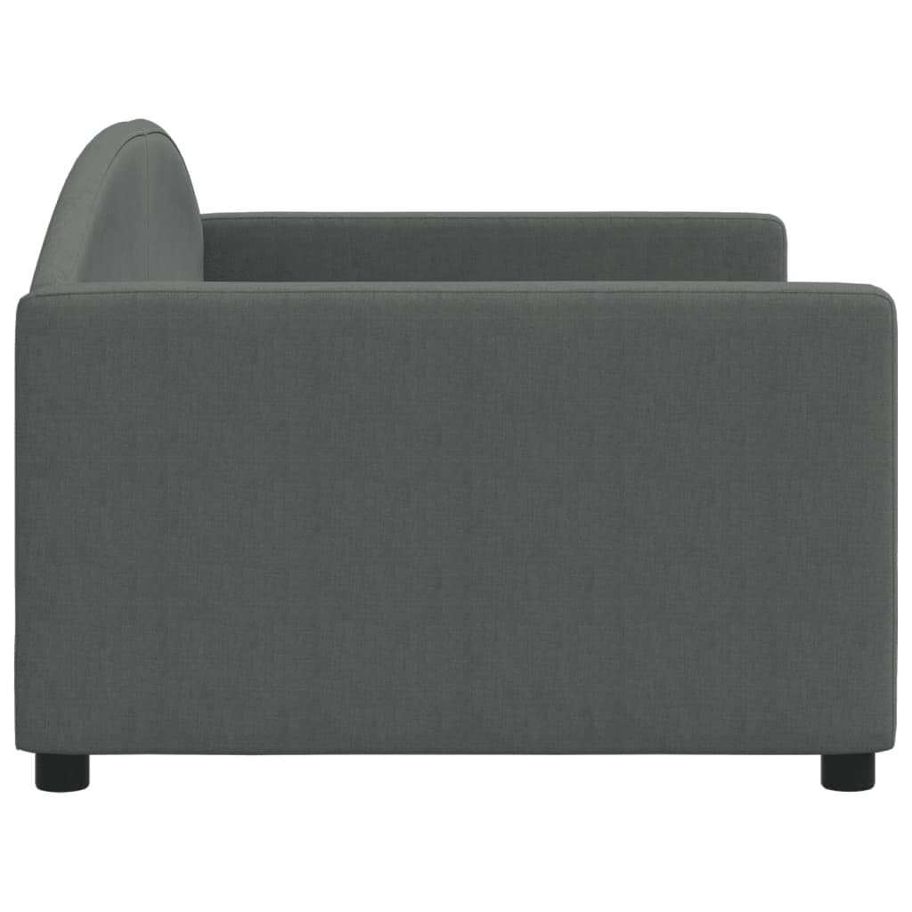 Day Bed without Mattress Dark Grey 90x190 cm Fabric