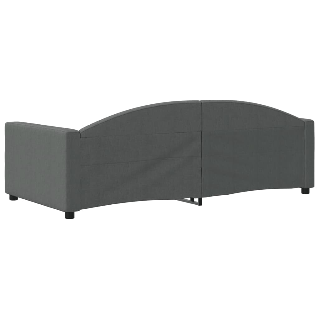 Day Bed without Mattress Dark Grey 90x190 cm Fabric