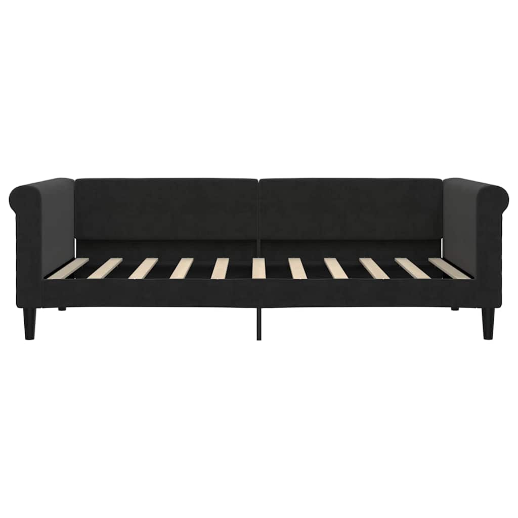 Day Bed without Mattress Black 90x190 cm Velvet