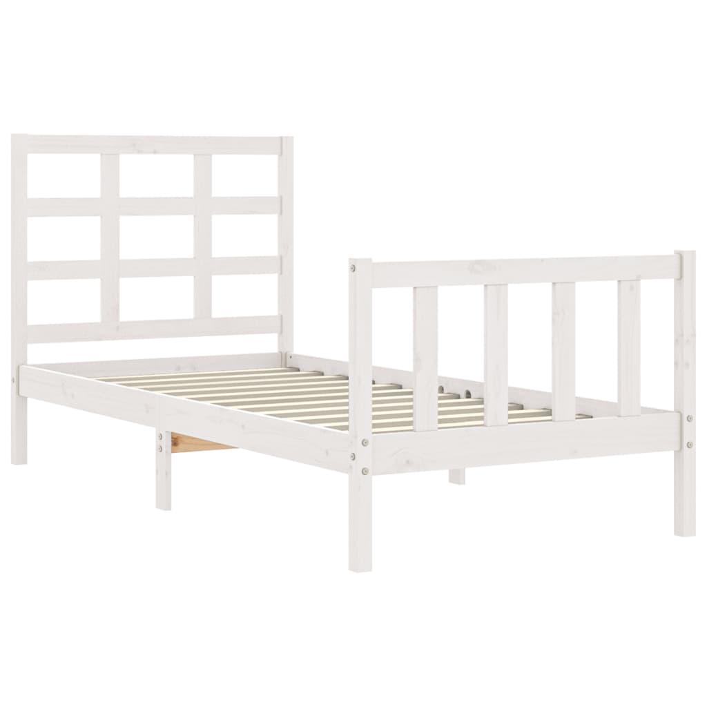 Bed Frame without Mattress White 90x190 cm Solid Wood Pine