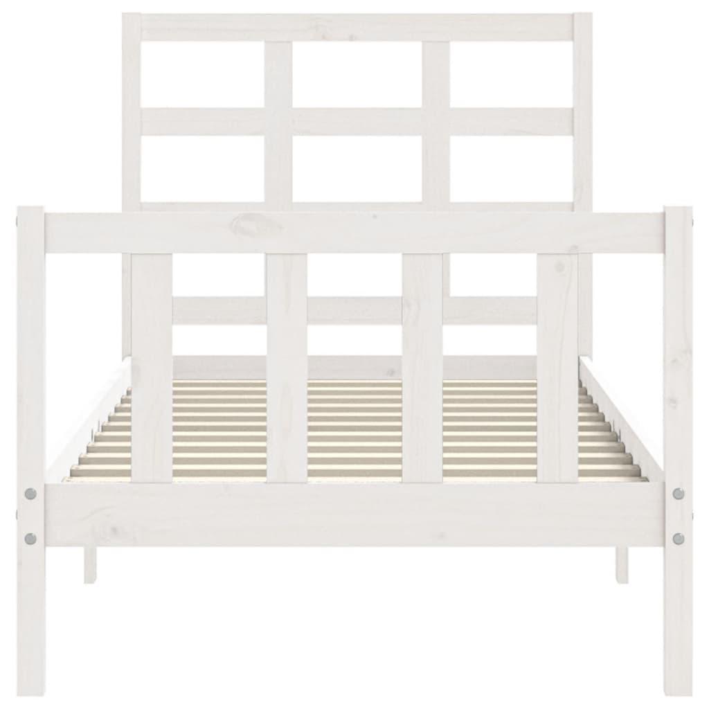 Bed Frame without Mattress White 90x190 cm Solid Wood Pine