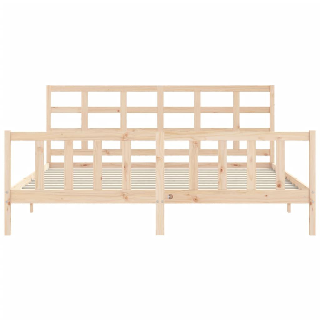 Bed Frame without Mattress 183x203 cm King Solid Wood Pine