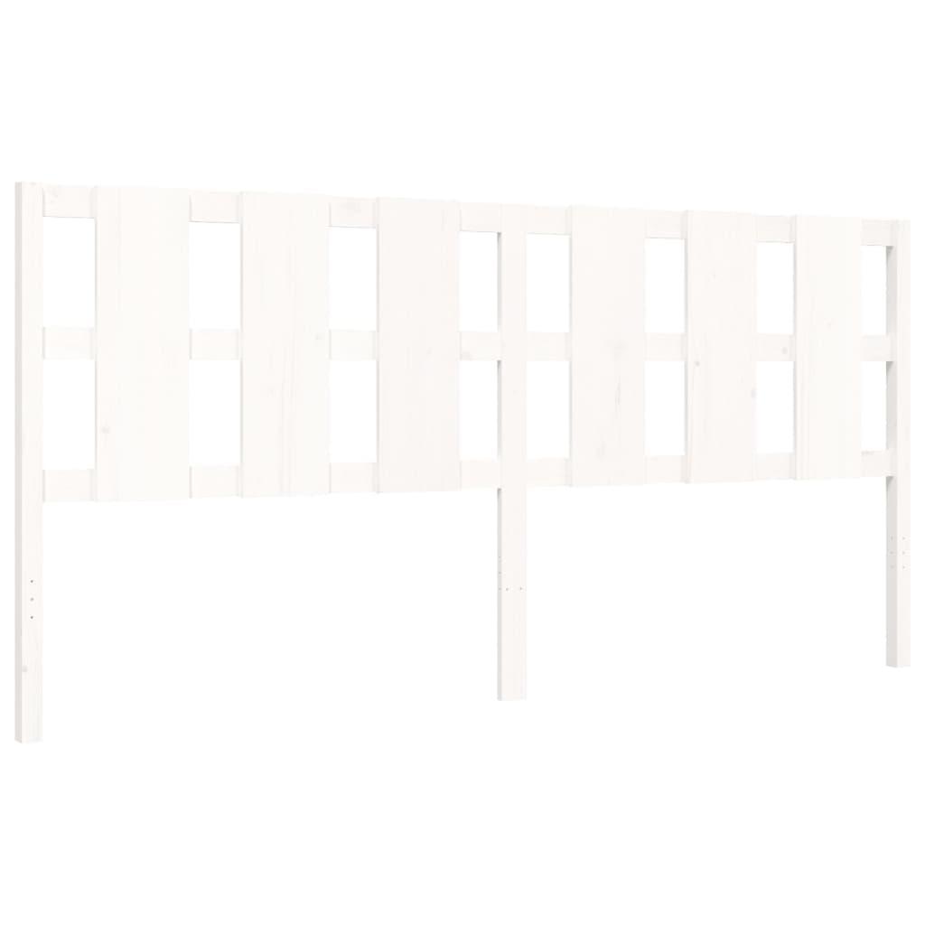 Bed Frame without Mattress White 183x203 cm King Solid Wood Pine