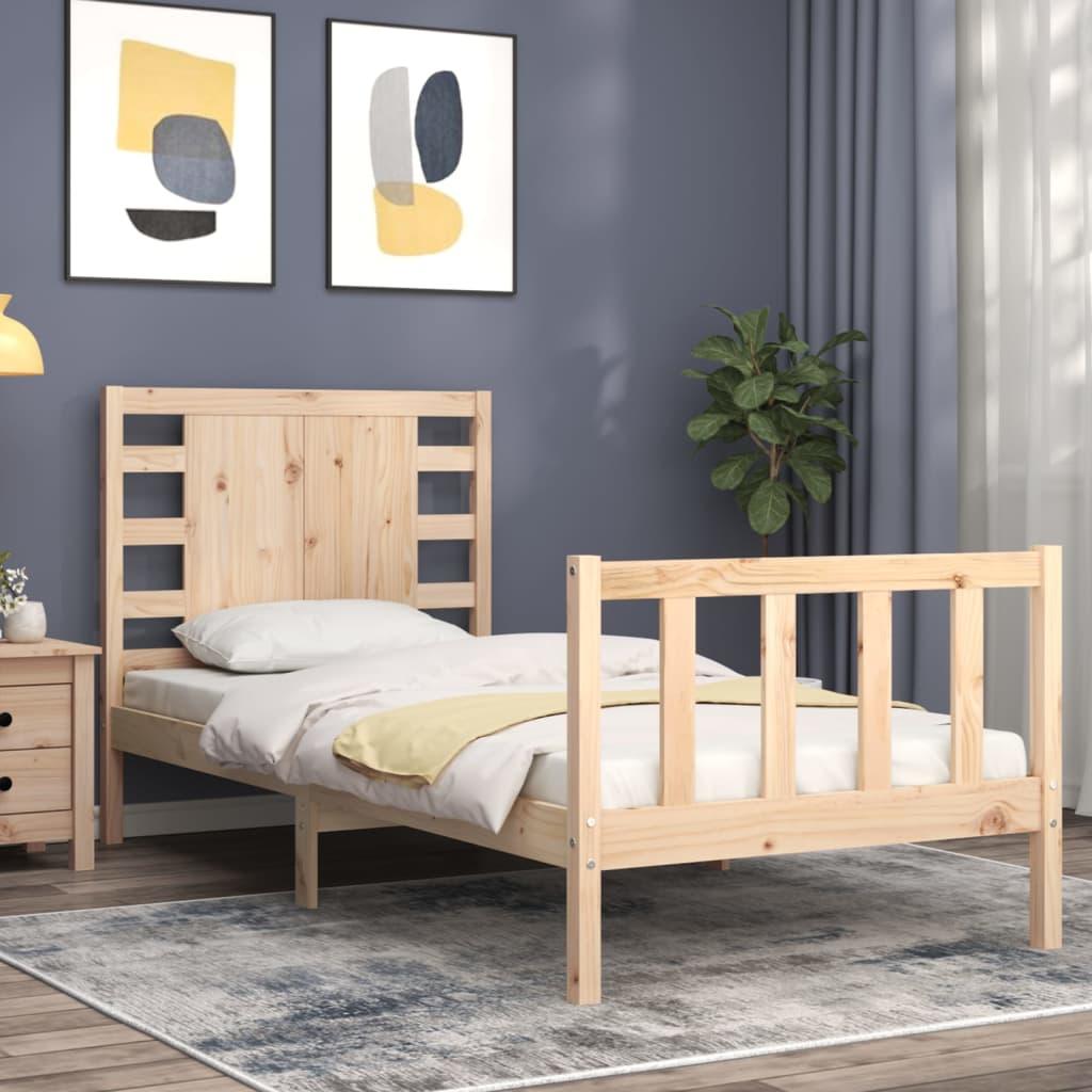 Bed Frame without Mattress 90x190 cm Solid Wood Pine
