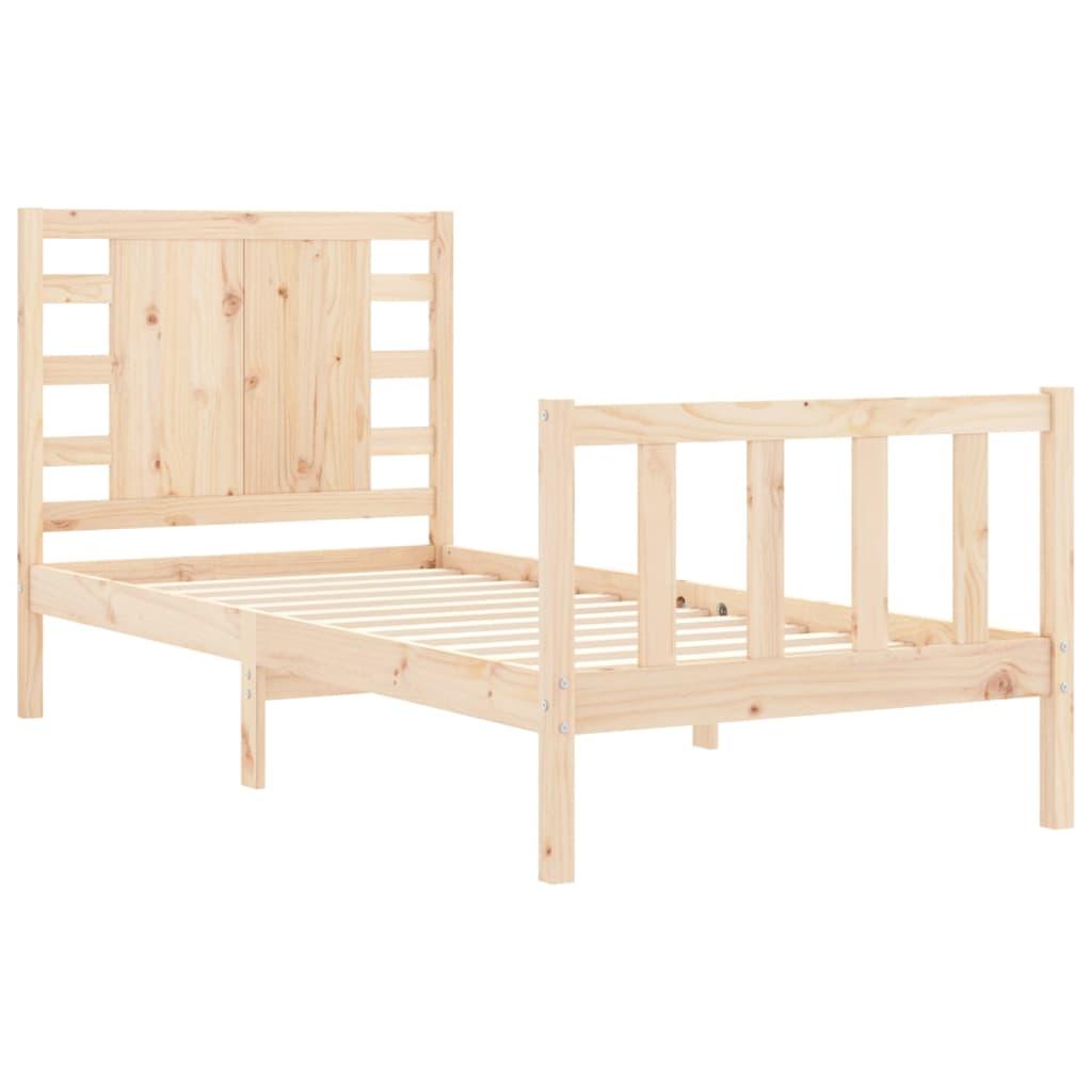 Bed Frame without Mattress 90x190 cm Solid Wood Pine