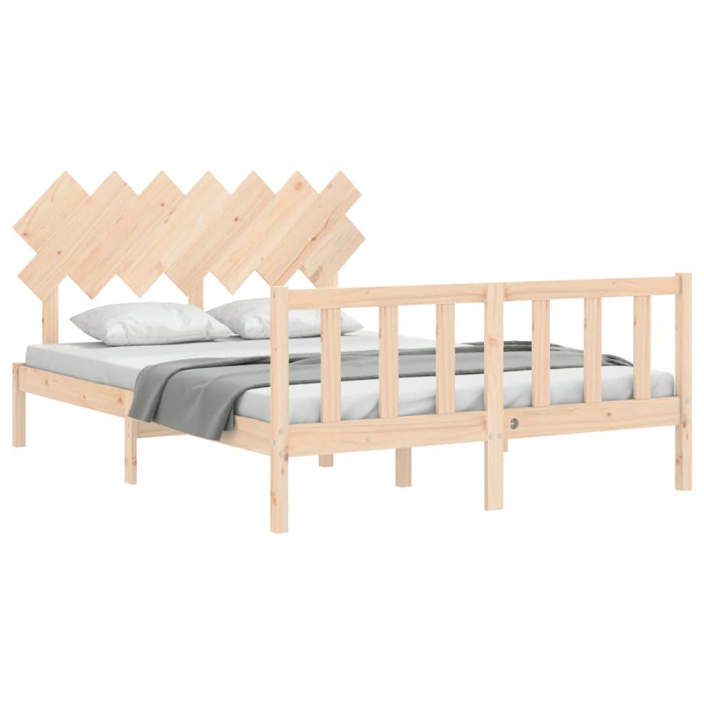 Bed Frame without Mattress 150x200 cm Solid Wood Pine