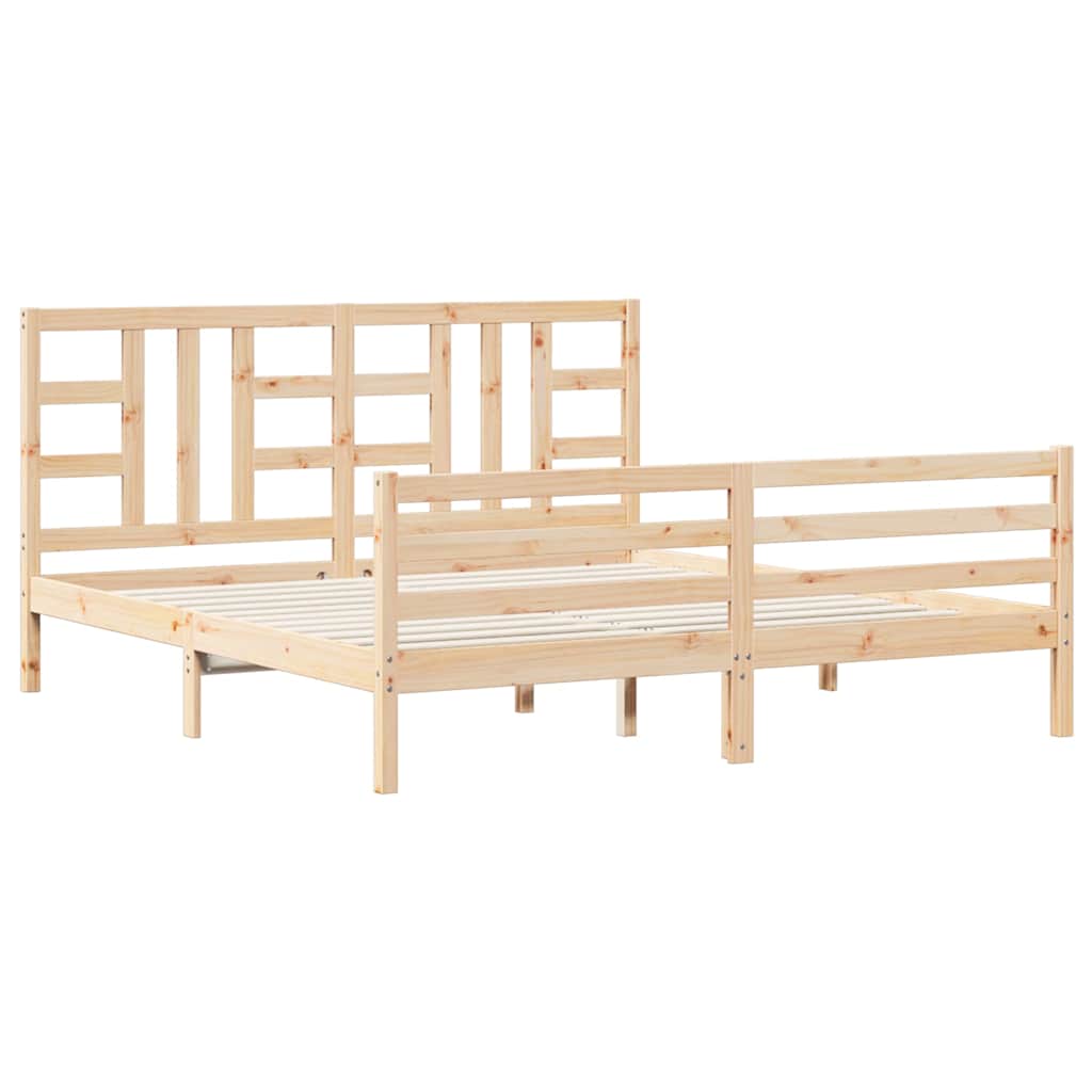 Bed Frame without Mattress 183x203 cm King Solid Wood