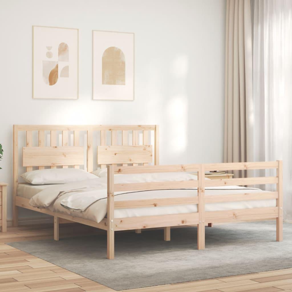 Bed Frame without Mattress 150x200 cm Solid Wood