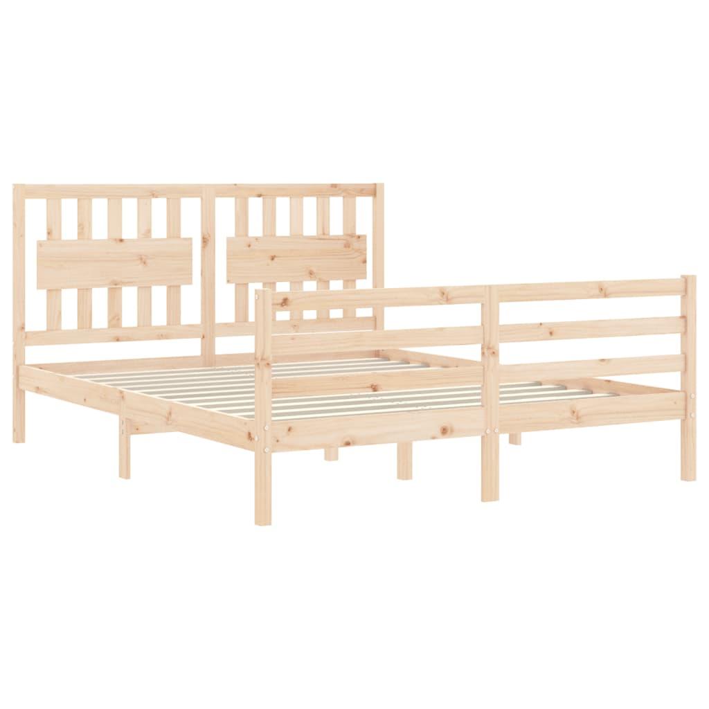 Bed Frame without Mattress 150x200 cm Solid Wood