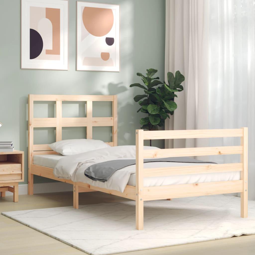 Bed Frame without Mattress 90x190 cm Solid Wood