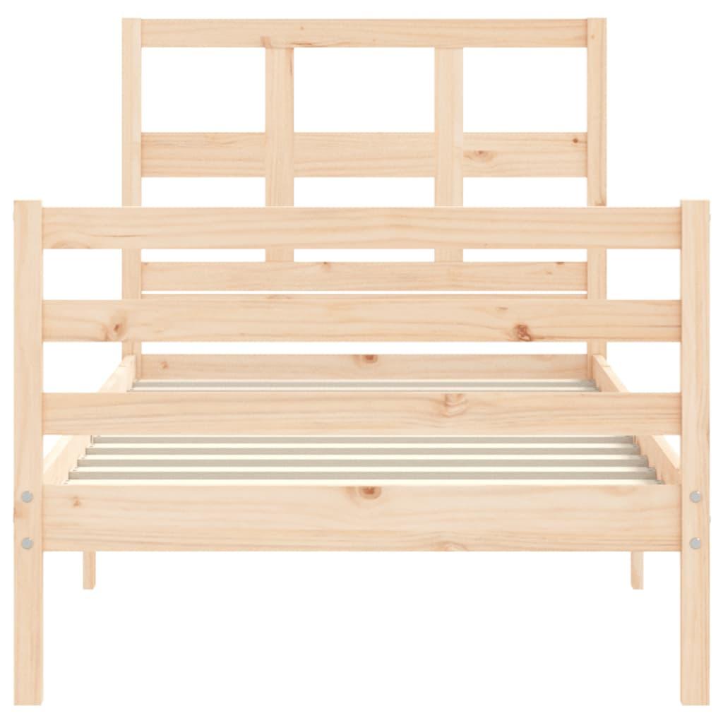 Bed Frame without Mattress 90x190 cm Solid Wood