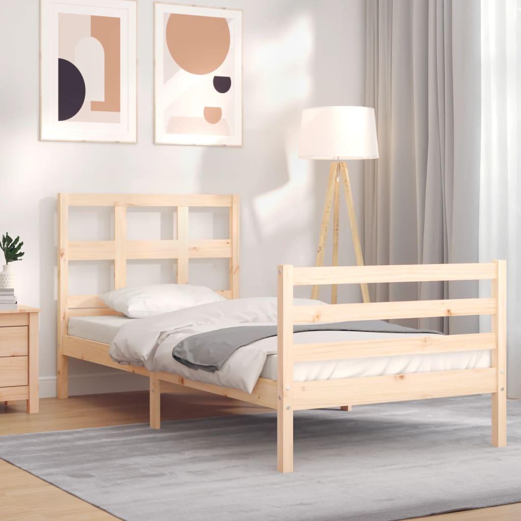 Bed Frame without Mattress 90x190 cm Solid Wood