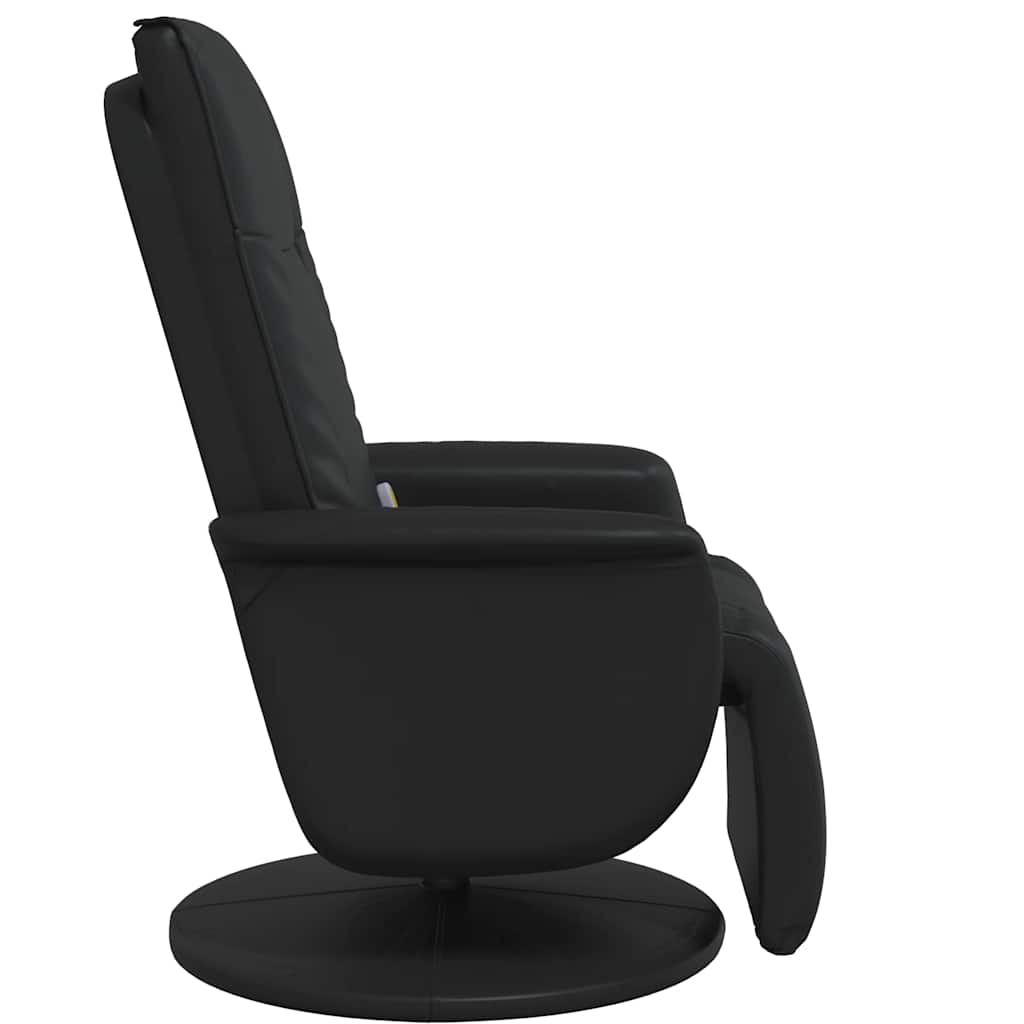 Massage Recliner Chair with Footrest Black Faux Leather