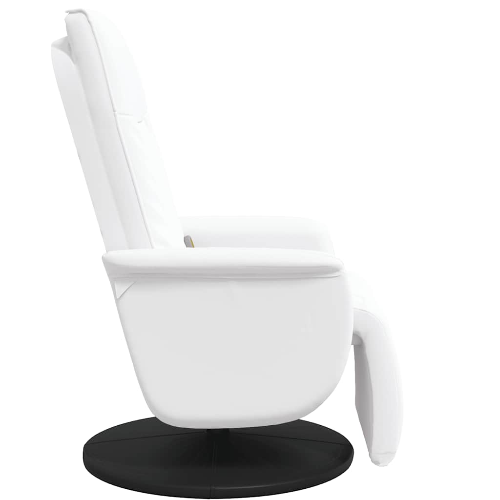 Massage Recliner Chair with Footrest White Faux Leather