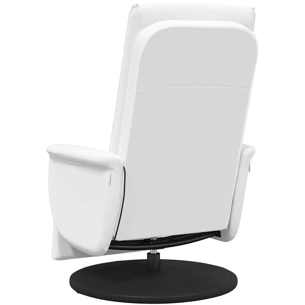Massage Recliner Chair with Footrest White Faux Leather
