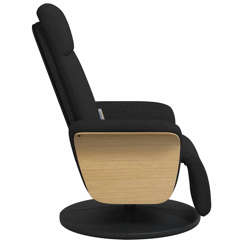 Massage Recliner Chair with Footrest Black Fabric