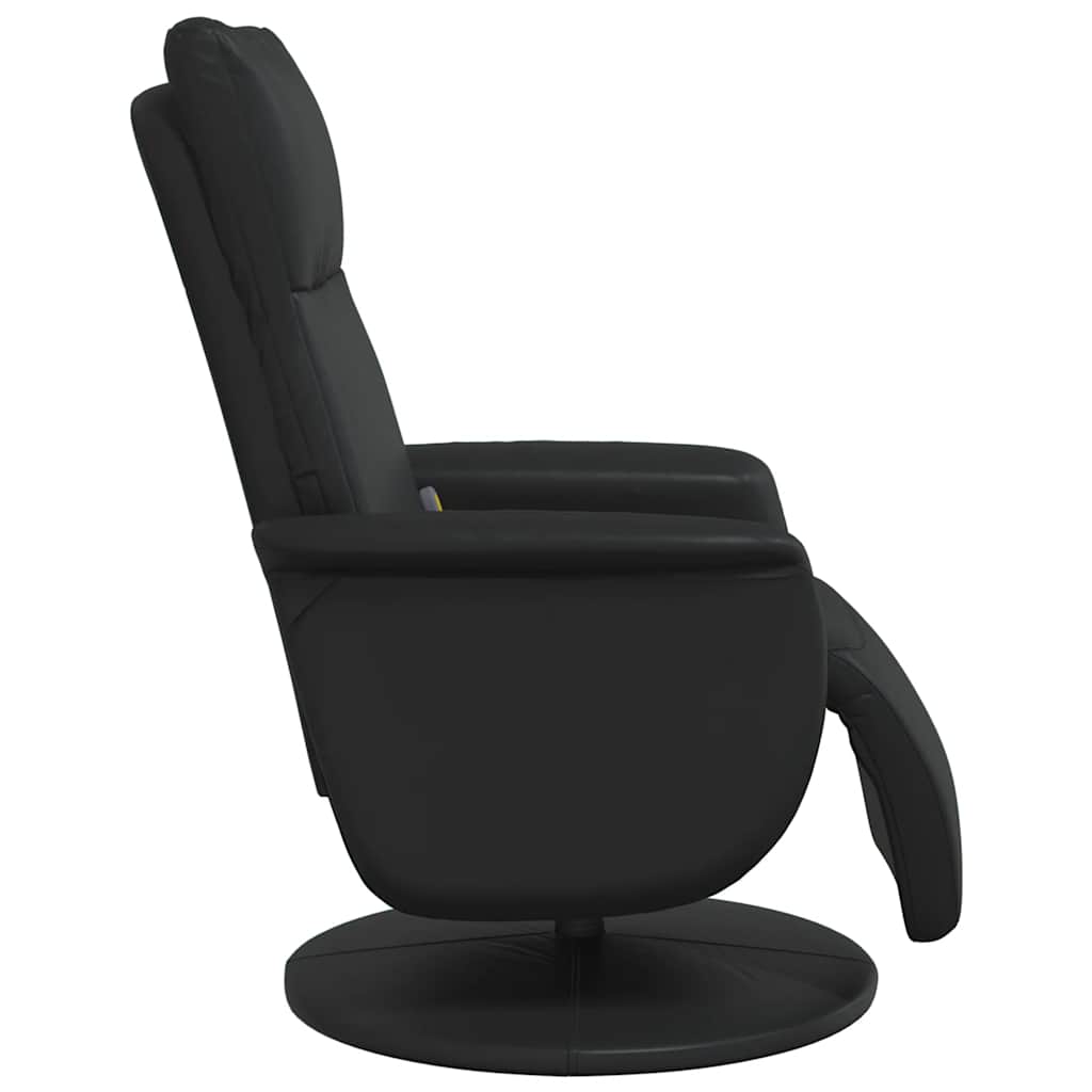 Massage Recliner Chair with Footrest Black Faux Leather