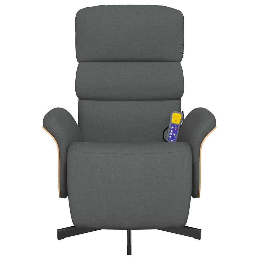 Massage Recliner Chair with Footrest Dark Grey Fabric