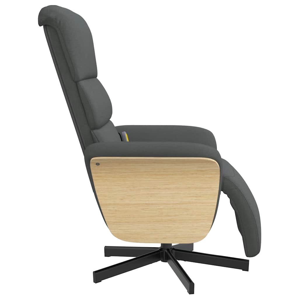 Massage Recliner Chair with Footrest Dark Grey Fabric