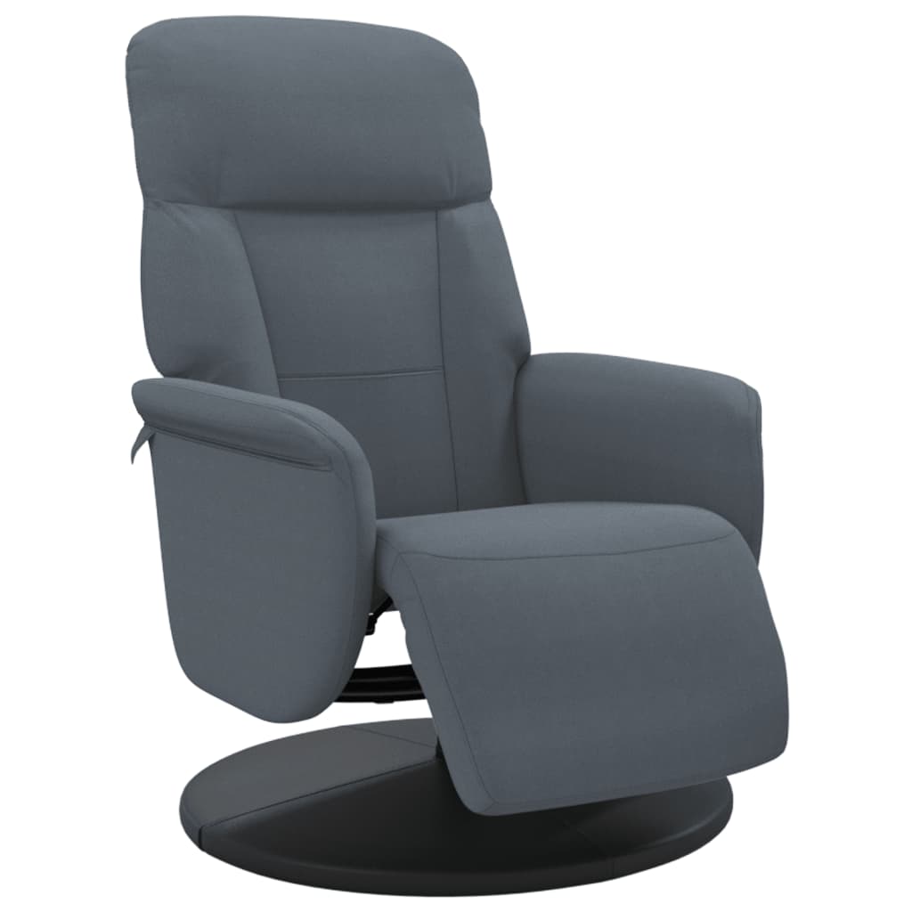 Recliner Chair with Footrest Dark Grey Velvet