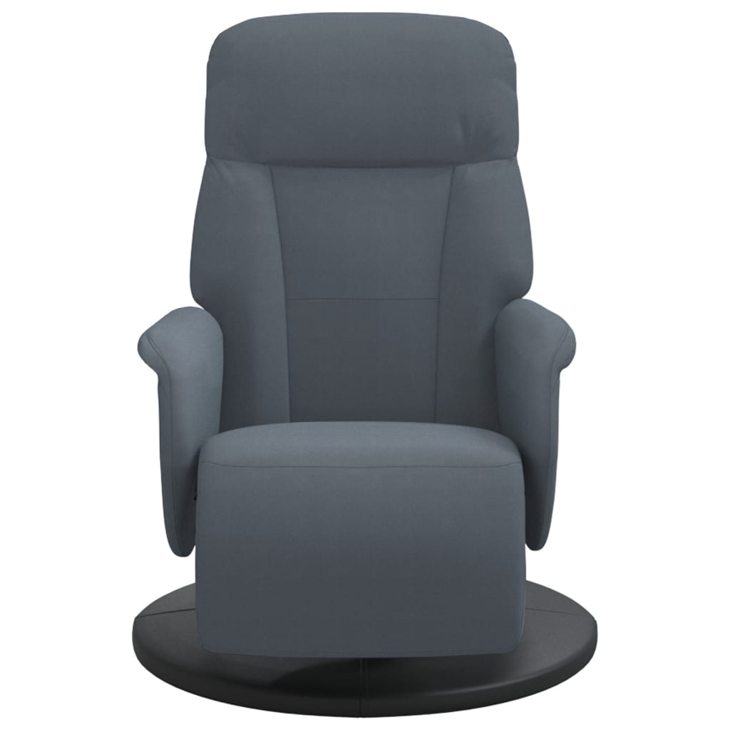Recliner Chair with Footrest Dark Grey Velvet