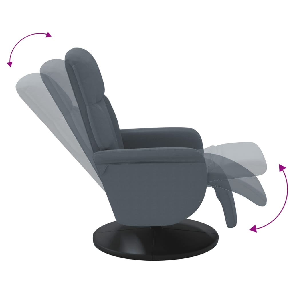 Recliner Chair with Footrest Dark Grey Velvet